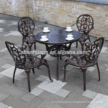 All weather cast aluminum outdoor furniture dining set garden chair and table set